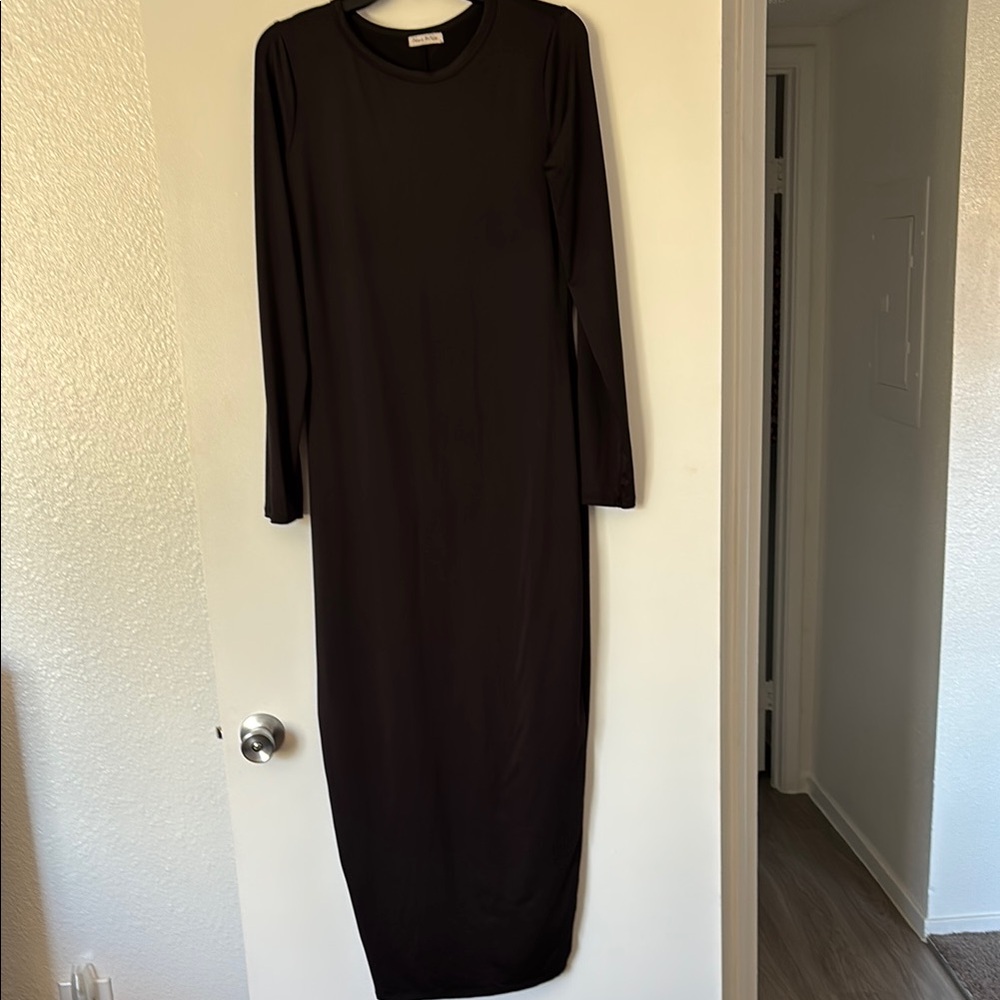 Elegant Black Long Sleeve Dress